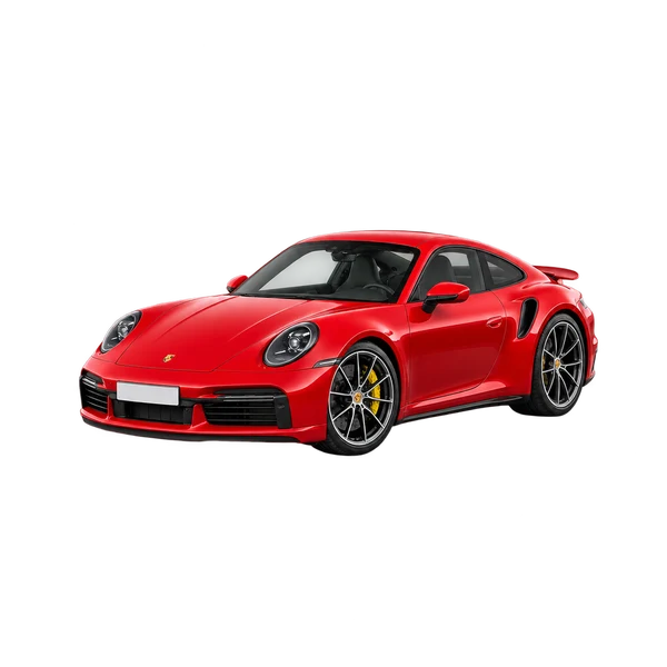 red 2024 Porsche 911 front three-quarter view