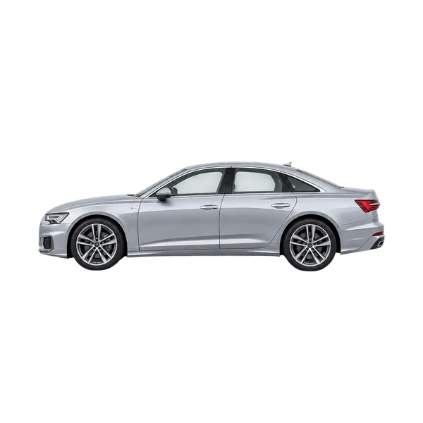 silver 2019 Audi A6 side (facing left) view