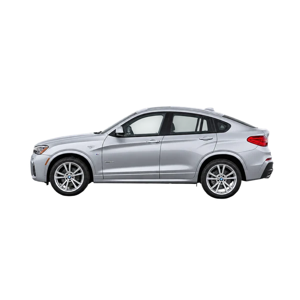 silver 2017 BMW X4 side (facing left) view
