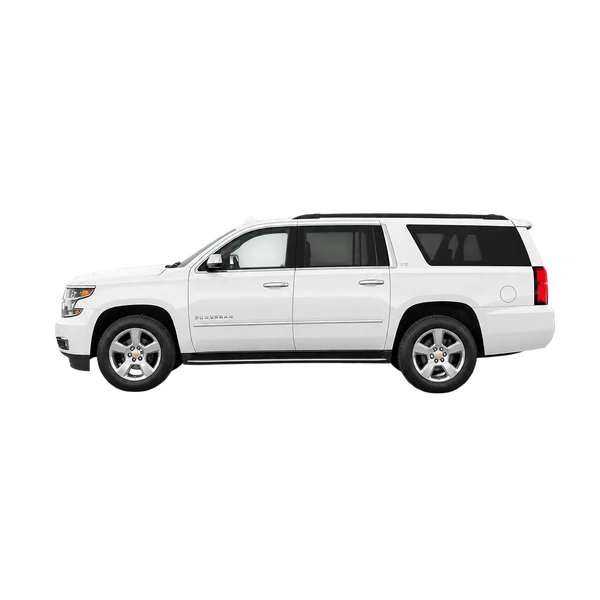 white 2015 Chevrolet Suburban side (facing left) view