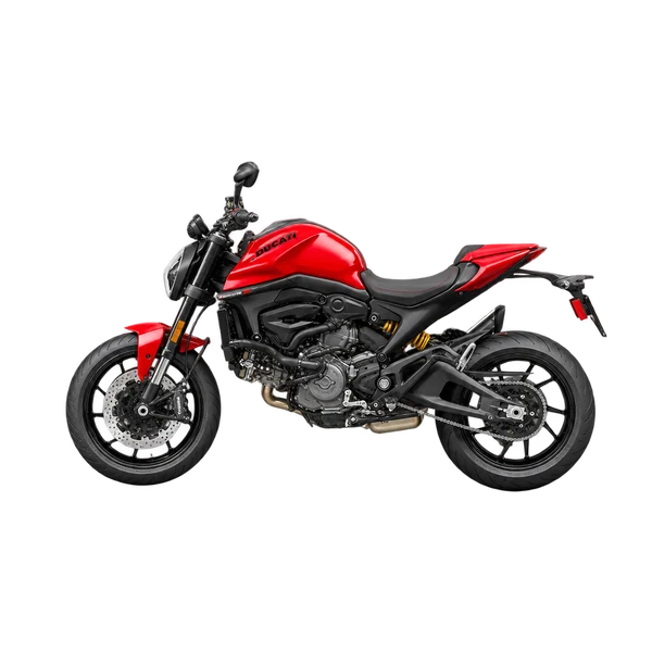 red 2024 Ducati Monster side (facing left) view