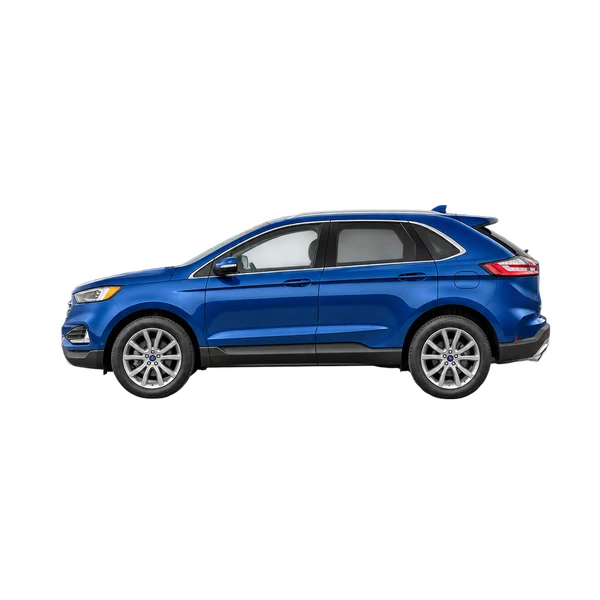 blue 2020 Ford Edge side (facing left) view