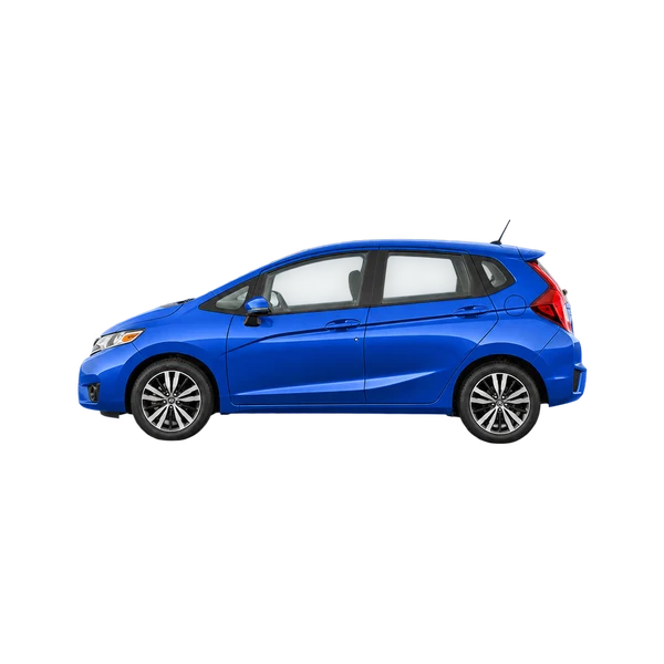 blue 2016 Honda Fit side (facing left) view
