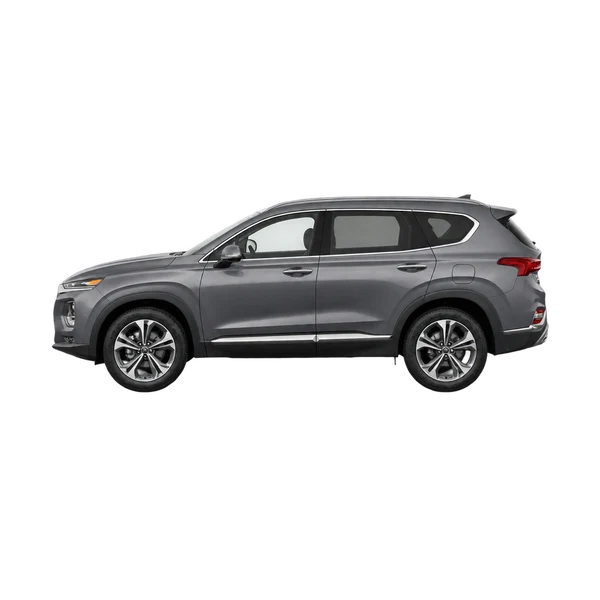 gray 2019 Hyundai Santa Fe side (facing left) view