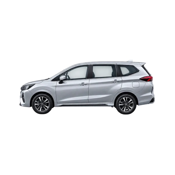 silver 2026 Perodua Alza side (facing left) view
