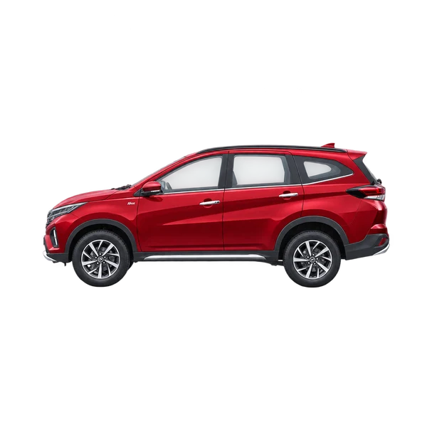 red 2023 Perodua Aruz side (facing left) view