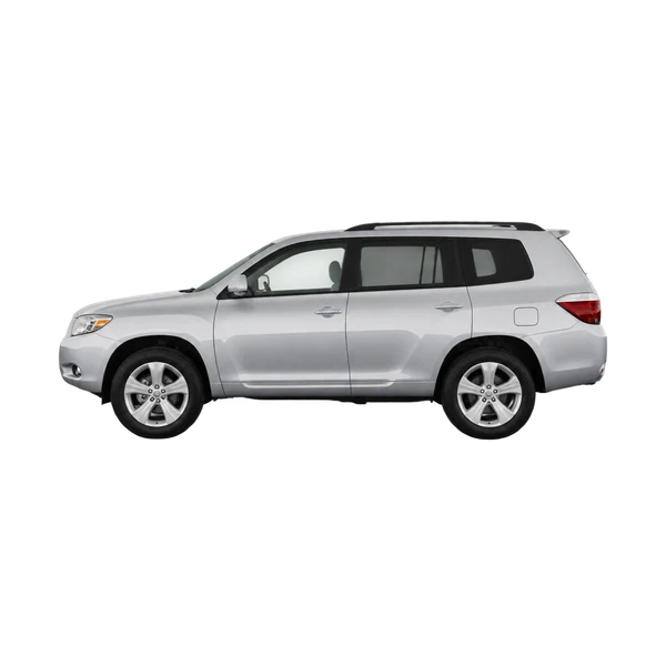 silver 2013 Toyota Highlander side (facing left) view