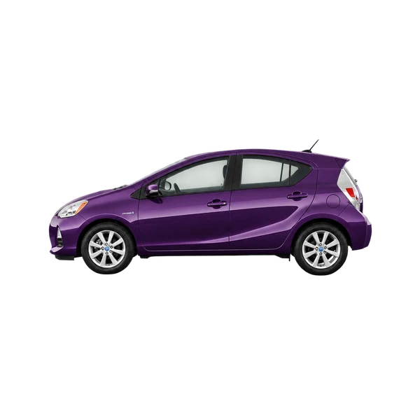 purple 2020 Toyota Prius C side (facing left) view