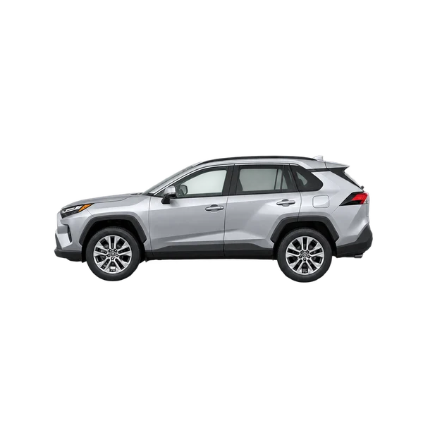 silver 2022 Toyota RAV4 side (facing left) view